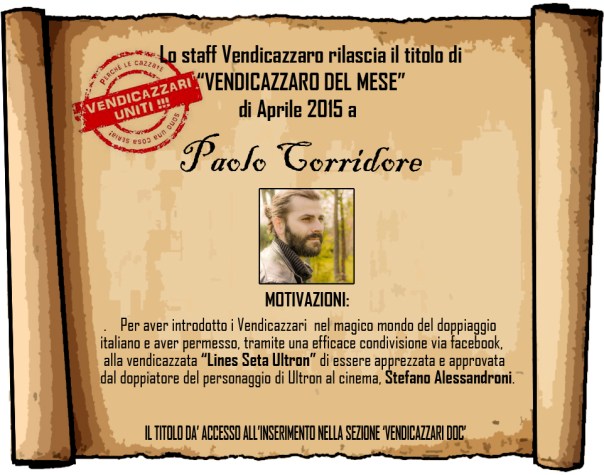 Paolo Corridore vendicazzaro del mese